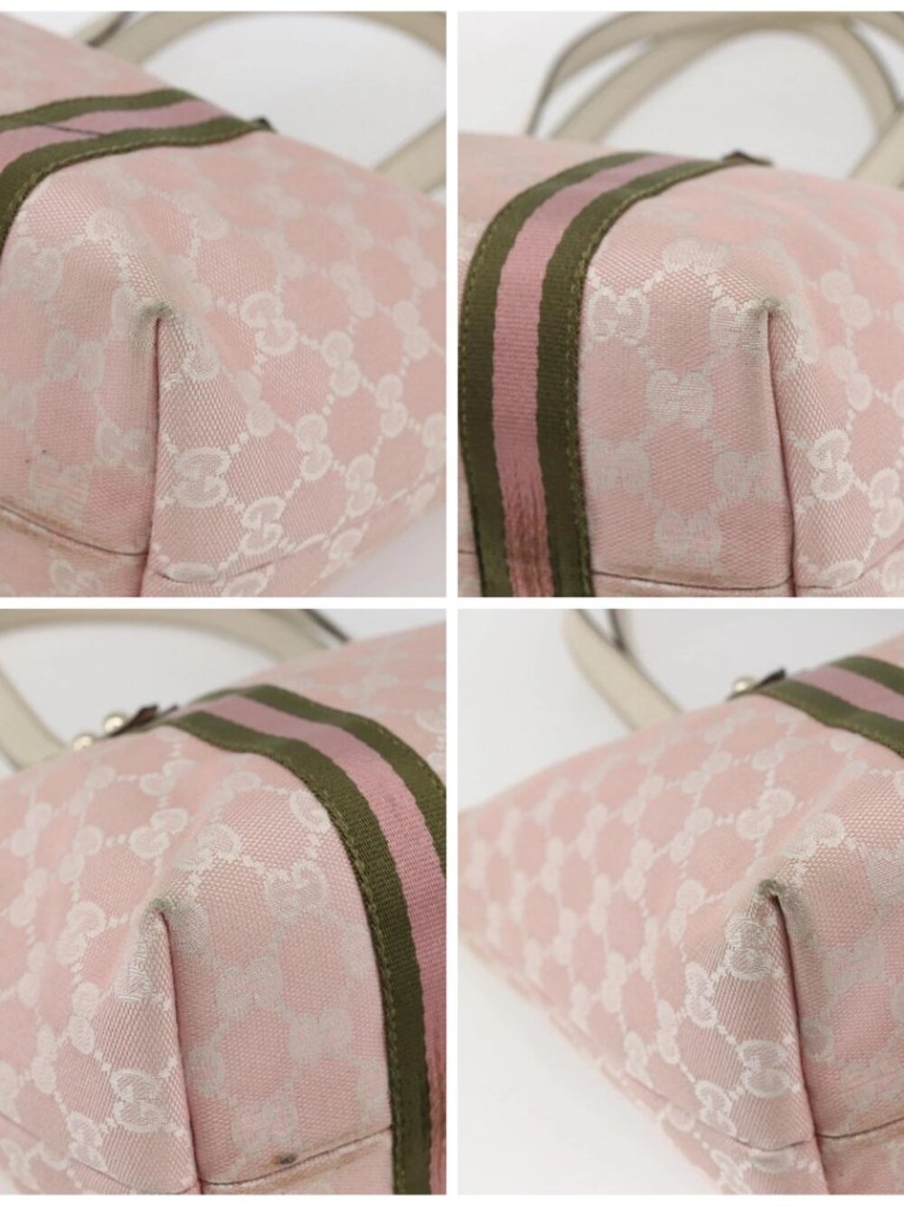 GUCCI GG Canvas Sherry Line Tote Bag Pink Gold - Picture 14 of 16